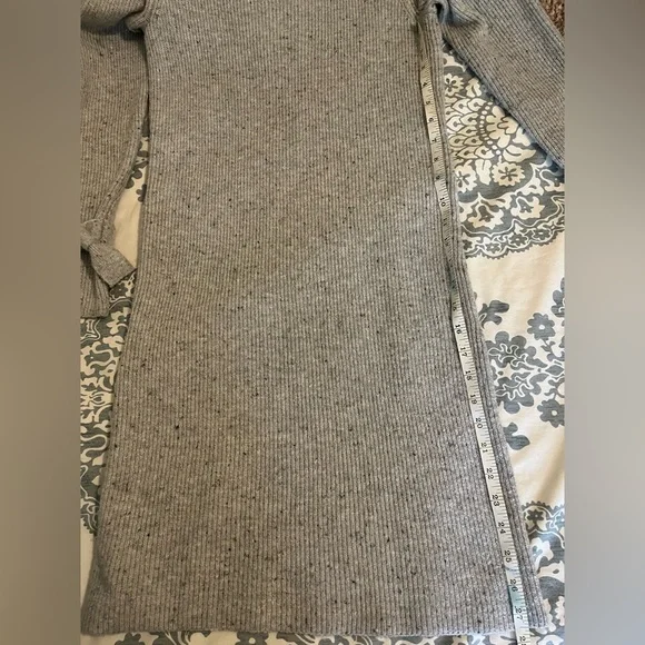 LOFT Gray Sweater Dress with Bow Sleeve Accents - Picture 8 of 8